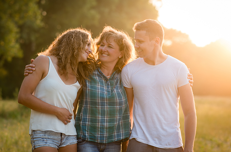 Family outdoors, spending quality time together.